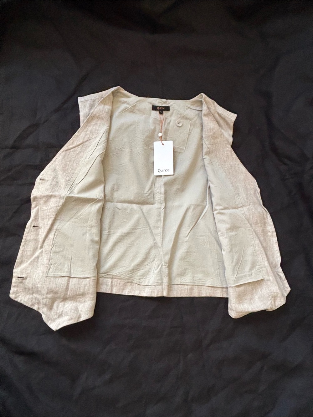 Quince Women's Linen Vest in Natural Beige XL NWT - Picture 6 of 9